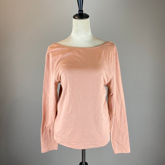 NWT Everlane Supima Scoop Back Long Sleeve Shirt Women's Size XL - Picture 1 of 14